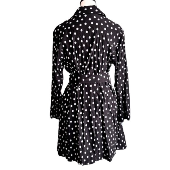 GUILLAUME POLKA DOT DOUBLE-BREASTED TRENCH COAT, SZ.M - Picture 3 of 8